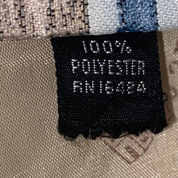 Vtg Arc de Triomphe Necktie Blue Neutral Abstract Stripe Woven 58 x 4 90s Suit - Picture 5 of 7